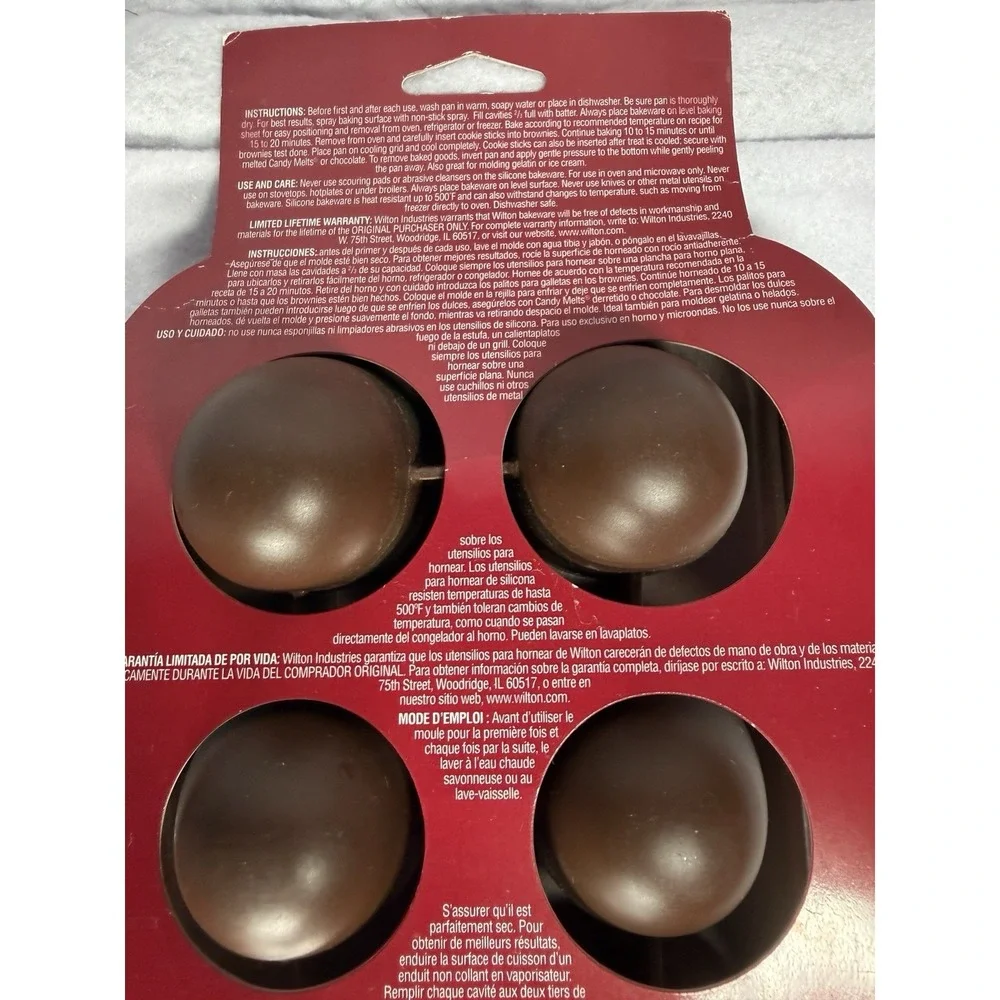 Wilton Brownie Pops Silicone Mold 8 Cavity Round Baking Pan Cake Pop 2105-4925